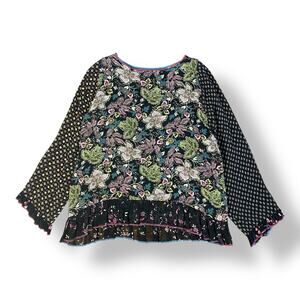 Nothing Matches Vintage Womens Boho‎ Lagenlook art-to-wear Top Size 2
